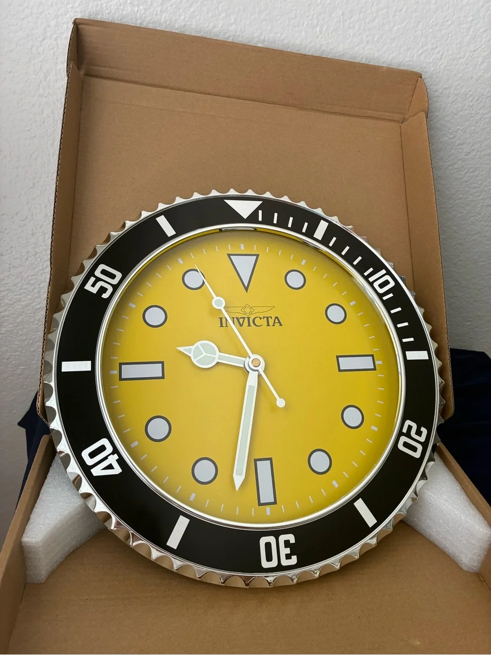 Invicta Yellow and Black Dive-Style Wall Clock
